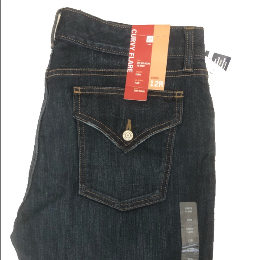 NWT GAP Curvy Flare Jeans Sz 12R w/Flap Pockets